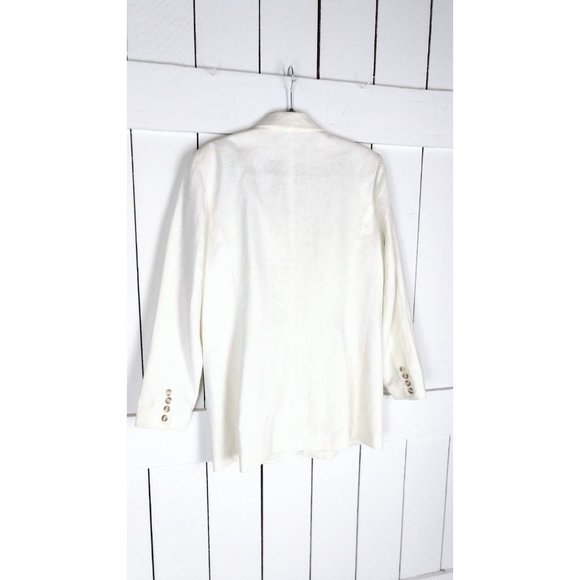 JRT by Newport News ivory linen blazer jacket / boxy blazer jacket / 16 - Picture 6 of 6